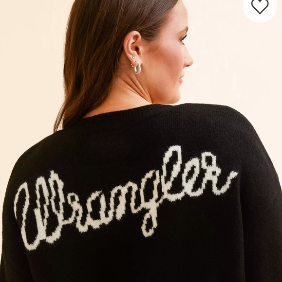 Wrangler Logo Cardigan Sweater Striped Balloon Sleeves Size XL - Picture 10 of 14